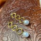 Pendientes de Oro Vermeil de 22KT con Perlas de Agua Dulce