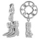 Storywheels botas de vaquero con colgante de diamantes de plata esterlina Rueda-335667