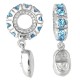 Storywheels Suiza Topacio Azul y Diamantes Baby Shoe Dangle 14K Oro Blanco Rueda SOLO 1 DISPONIBLE -265508