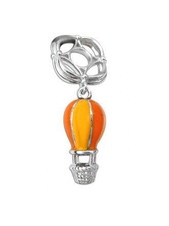 Storywheels globo de aire caliente con esmalte amarillo / naranja cuelgan Sterling Silver Rueda SOLO 5 DISPONIBLES -337614