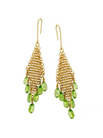 Peridot Pendientes Chainmaille-336044