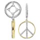 Storywheels signo de la paz de diamantes cuelgan de plata esterlina / oro de 14 quilates Rueda-331661