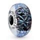 Colgante Pandora Océano ondulado de cristal de Murano azul oscuro