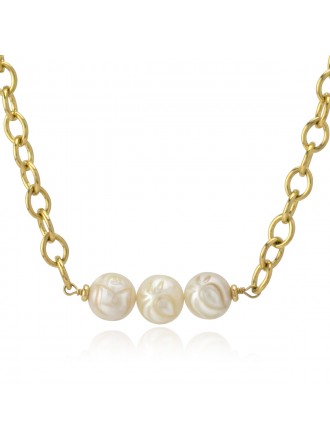 Collar de Perlas Talladas a Mano de 10mm