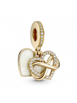 Pandora 14k Gold Sparkling Infinity Heart Dangle Charm