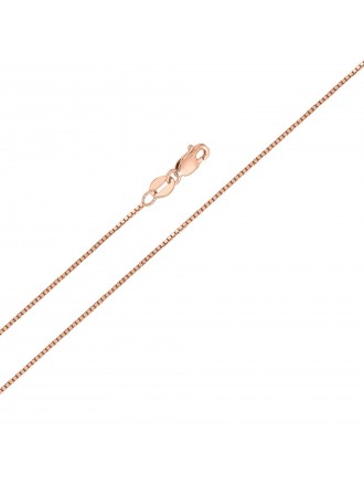 14K Oro Rosa / Oro Rosa Caja Collar de Cadena