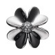 Botón STORY by Kranz & Ziegler de rodio negro con flor de circonita transparente-342180