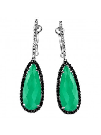 Pendientes de Agata Verde y Diamantes-339565
