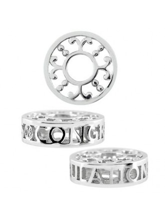 Storywheels FELICITACIONES con diamantes de plata esterlina Rueda-333772
