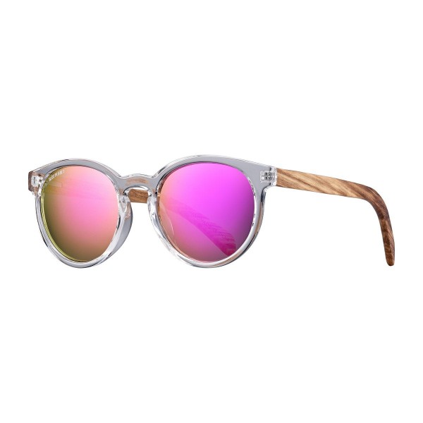 Gafas de sol polarizadas Andiz Crystal Clear & Zebra Wood Pink Mirror