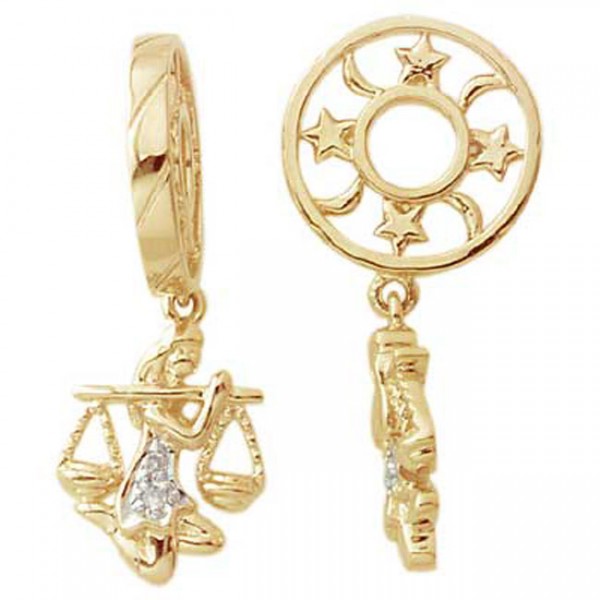 Storywheels LIBRA cuelgan con diamantes de 14 quilates de oro de la rueda SOLO 1 DISPONIBLE! -265836