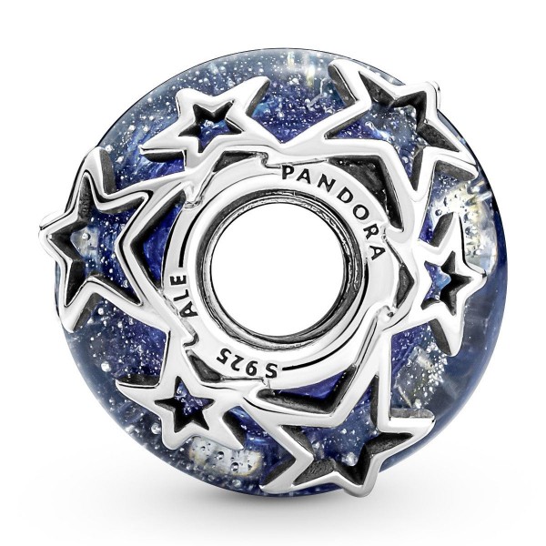 Dije Pandora Galaxy Azul y Estrella de Murano
