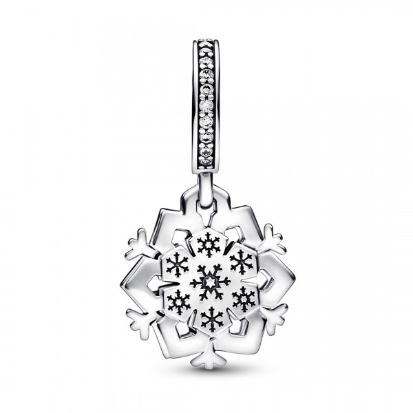 Dije Pandora Sparkling Snowflake Double Dangle