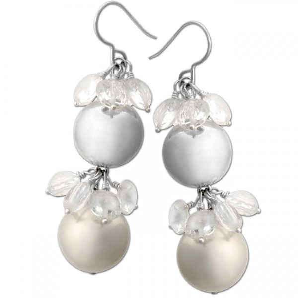 Pendientes de perlas y topacio blanco-334219