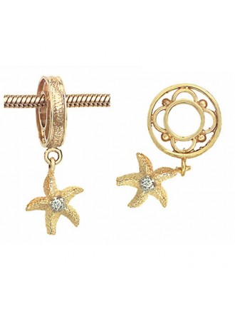 ¡Storywheels Estrella de Mar con Diamante Colgante 14K Rueda de Oro RETIRADO- SOLO 1 DISPONIBLE!
